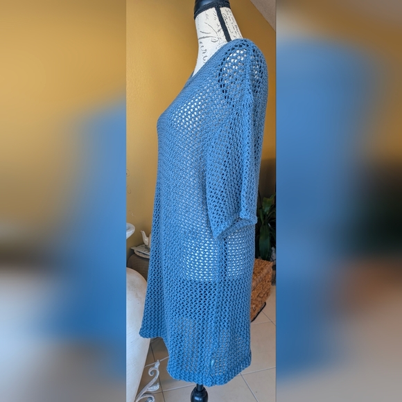 TNA Ponderosa Crochet Mesh Short Sleeve Sweater – Blue | Aritzia Size Medium - Picture 7 of 14